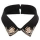 thumbnail image 2 of Blusa elegante con cuello falso y perlas y diamantes de imitación desmontables para mujer Negro, 2 of 6