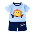 thumbnail image 3 of WOYY Boys Cartoon Print Cotton Short Sleeve T-Shirt Shorts Outfits, Sizes 9-18M, 3 of 8