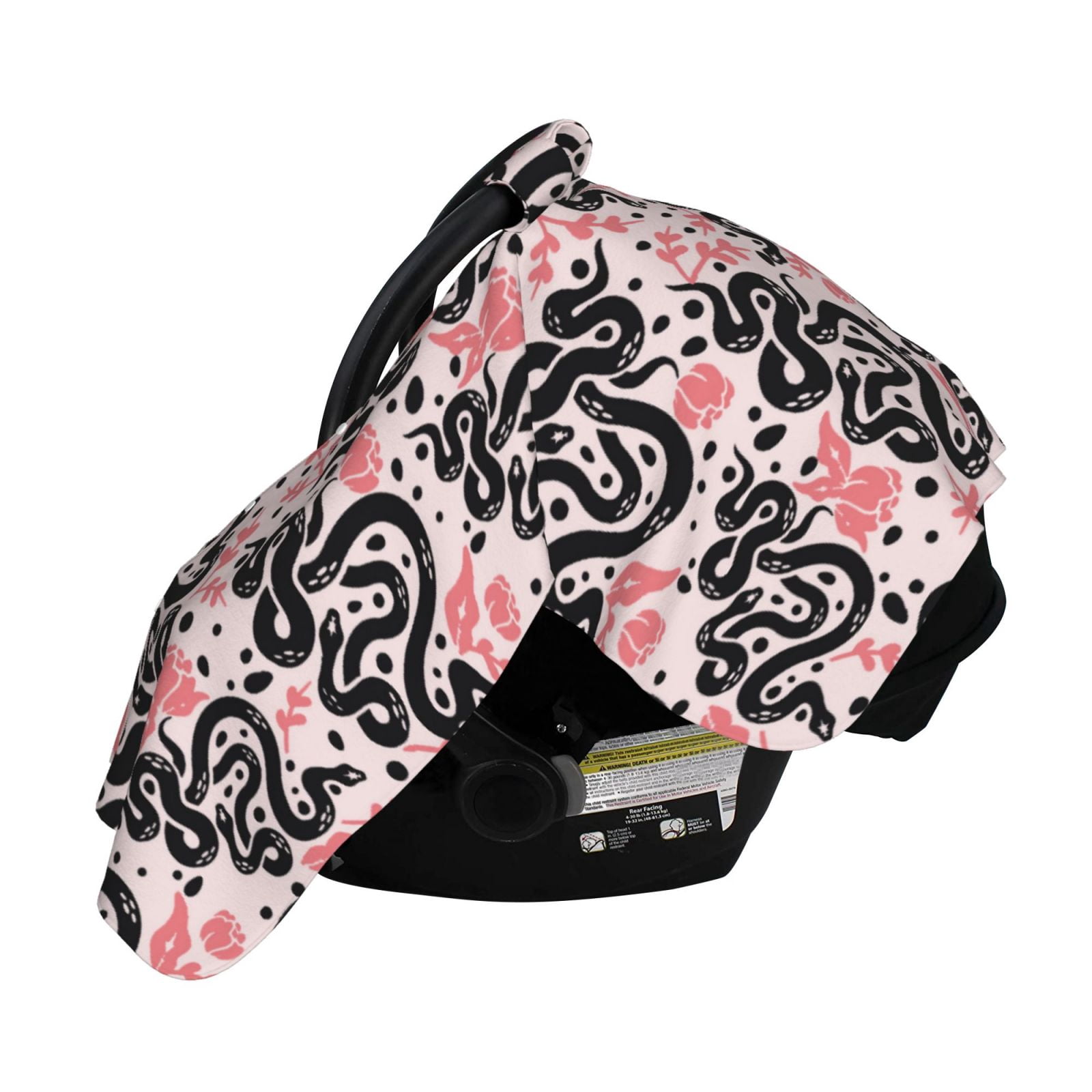 Naloa Black Snake Baby Car Seat Cover, Breathable Baby Carrier Cover, Multiuse Baby Carrier Cover & Nursing Breastfeeding Cover