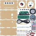 thumbnail image 1 of Kit de altavoz Bluetooth DIY con LED, radio FM, mini amplificador de sonido USB para el hogar con pantalla digital, proyecto de soldadura (transparente), 1 of 5