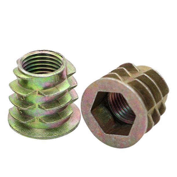 40 piezas de insertos roscados para muebles, tuercas atornillables de aleación de zinc, conector de sujeción con llave hexagonal para muebles de madera, pino, contrachapado y tablero de fibra.