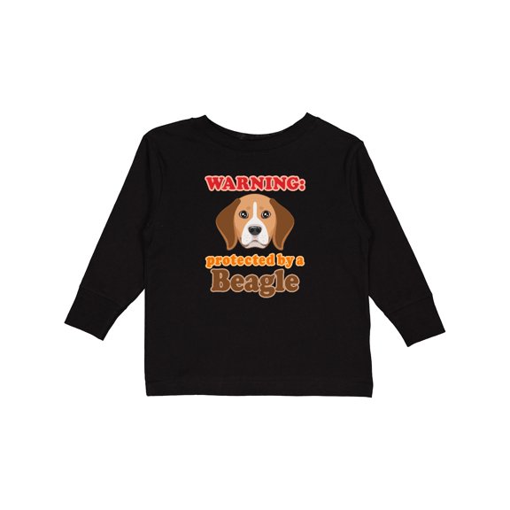 Inktastic Beagle Dog Gifts Protected By Boys or Girls Long Sleeve Toddler T-Shirt
