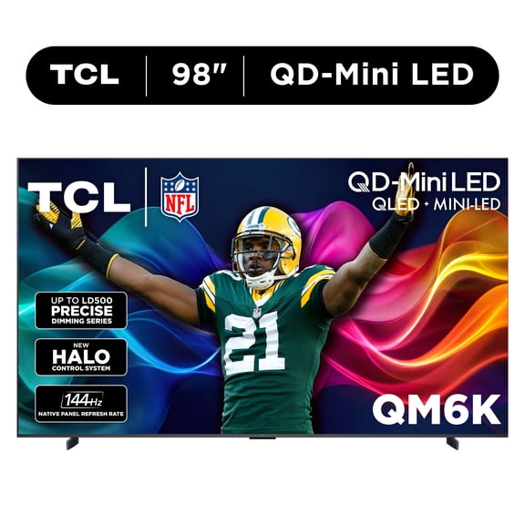 TCL 98" Class QM6K Series QD-Mini LED QLED 4K UHD HDR Smart Google TV (New) - 144Hz, Dolby Atmos Onkyo Audio, Halo Control System with Local Dimming Pro - 98QM6K