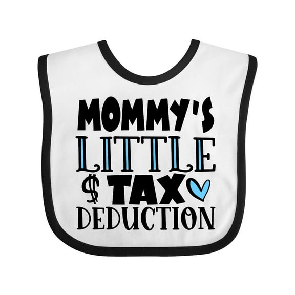 Inktastic Mommy's Little Tax Deduction Blue Hearts Boys or Girls Baby Bib