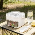 thumbnail image 5 of Compact Double Layer Ice Cube Tray with Lid & Bin, Pull-Out Ice Drawer with Shovel & Portable Handle, One-Click Demolding for Home, Office, RV(RL Green 1 PC), 5 of 6