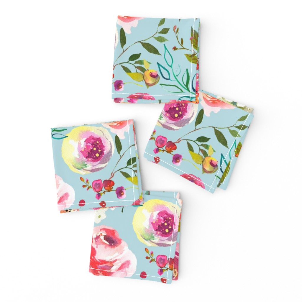Cocktail Napkins Flowers Floral Pink Summer Spring Baby Girl Set of 4 Cocktail Napkins Flowers Floral Pink Summer Spring Baby Girl Set of 4