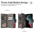thumbnail image 2 of for Samsung Galaxy S25 FE Wallet Case with Card Slots & Zipper Pocket, PU Leather + TPU Full Body Protective Phone Case with Kickstand Magnetic Clasp Wrist Strap Shockproof Rugged Cover, Gray, 2 of 8