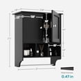 thumbnail image 3 of Vastcury 27.5" Bathroom Wall Cabinet, Over the Toilet Storage Medicine Cabinet with 2 Door Cupboard, Adjustable Shelf and Towels Bar, Black, 3 of 6