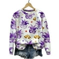 thumbnail image 4 of Mardi Gras Fleece Lined Sweatshirts for Women Funny Graphic Crew Neck Holiday Sweatshirts Trendy Casual Long Sleeve Carnival Tops Ladies Mardi Gras Shirts 2026, 4 of 7