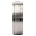 thumbnail image 2 of Metals Jewelry Men's / Women's 8mm Titanium Brushed Wedding Band 2 Polished Grooves Ring Size 10, 2 of 5