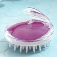 thumbnail image 2 of M Buder Soft Tooth Hair Scalp Massager Shampoo Brush, Transparent Shower Scrubber, Ergonomic Handheld Head Scalp Massage Tool for Men and Women, Enhances Circulation and Removes Dandruff (Purple), 2 of 9