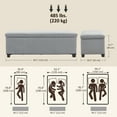 thumbnail image 3 of HOMCOM Banc Ottoman de Rangement de 44 Pouces avec Couvercle, Pattes, Repose-Pieds, Gris, 3 of 10