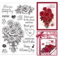 thumbnail image 1 of Sellos transparentes de rosas, sellos de silicona con palabras de amor, sellos de goma transparentes para el Día de San Valentín, 1 of 8