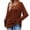 Brown, variant on Otvok Womens Tops Solid Color Long Sleeve Flared Sleeve V-Neck T-Shirt Blouse