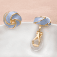 thumbnail image 5 of Yoursfs Multicolor Knot Clip on Earrings For Women Non Pierced Ears Clips Gold Plated Large Floral Blue Earrings, 5 of 5