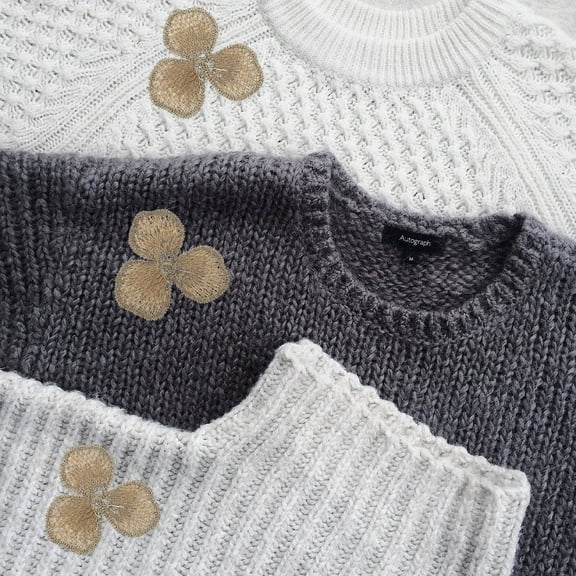 EXHUMKY 20Pcs Iron on Light Brown Floral Embroidery Patches for Sewing Clothing and Bags