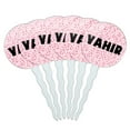 thumbnail image 1 of Yahir Cupcake Picks Toppers - Set of 6 - Pink Speckles, 1 of 1