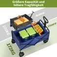 thumbnail image 4 of Chariot Pliable de Grande Capacité – 220 L, Robuste avec Roues Tout-Terrain de 5 Pouces, Poignée Ajustable, Porte-Gobelets – Portable pour l'Extérieur – Bleu, 4 of 8