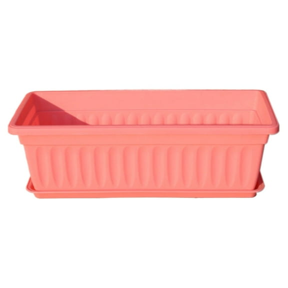 Countryside Flower Box Planter,Rectangular Indoor Outdoor Medallion Hanging Windowsill Garden Box Planter,Resin Rectangular Window Trough Box Long Planter Vegetable Flower Garden Pot(Pink,)