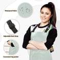 thumbnail image 2 of Pale Green 5 Pcs Kitchen Set Heat Resistant Oven Mitts and Non-Slip Pot Holders with Adjustable Cooking Apron, 2 of 6