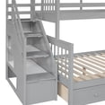 thumbnail image 7 of L-shaped Triple Bed, Solid Wood Twin over Full Bunk Bed Frame with 3 Drawers, Storage Staircase and Ladder for Boys Girls and Teens, Gray, 7 of 7
