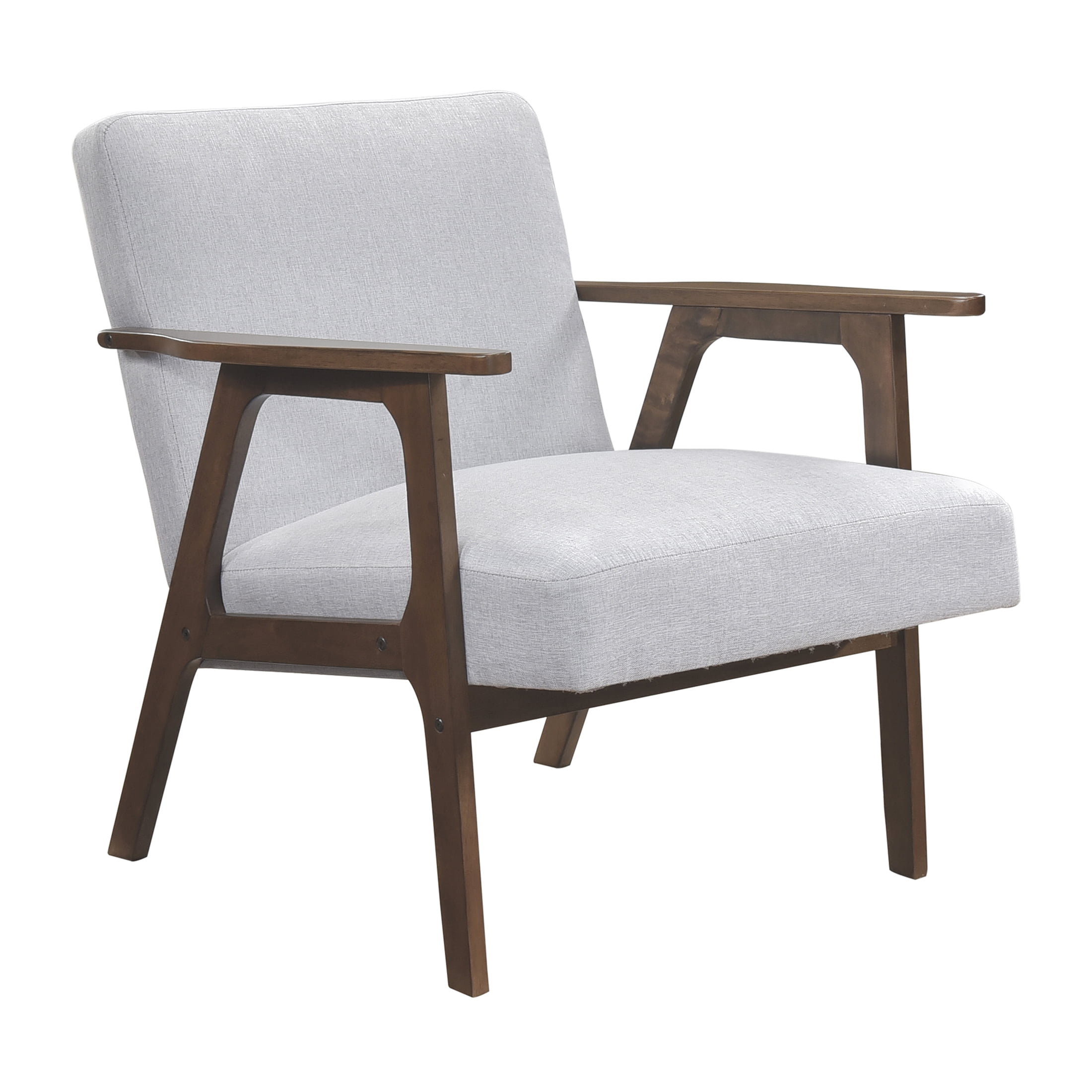 OakvillePark Harrowveil Textured Fabric Accent Chair, Gray/Brown Wood