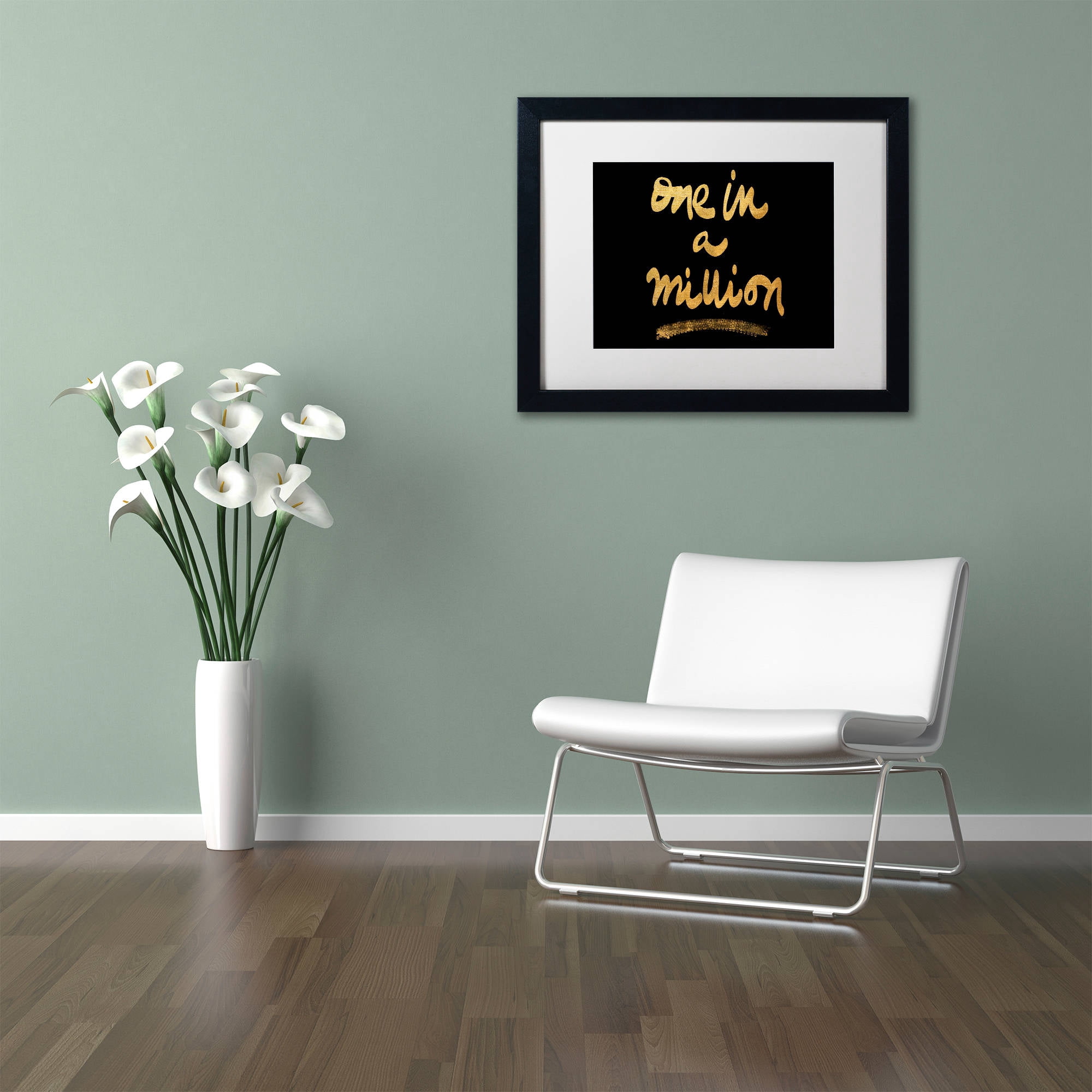 Trademark Fine Art "Million On Black" Canvas Art by Lisa Powell Braun, White Matte, Black Frame