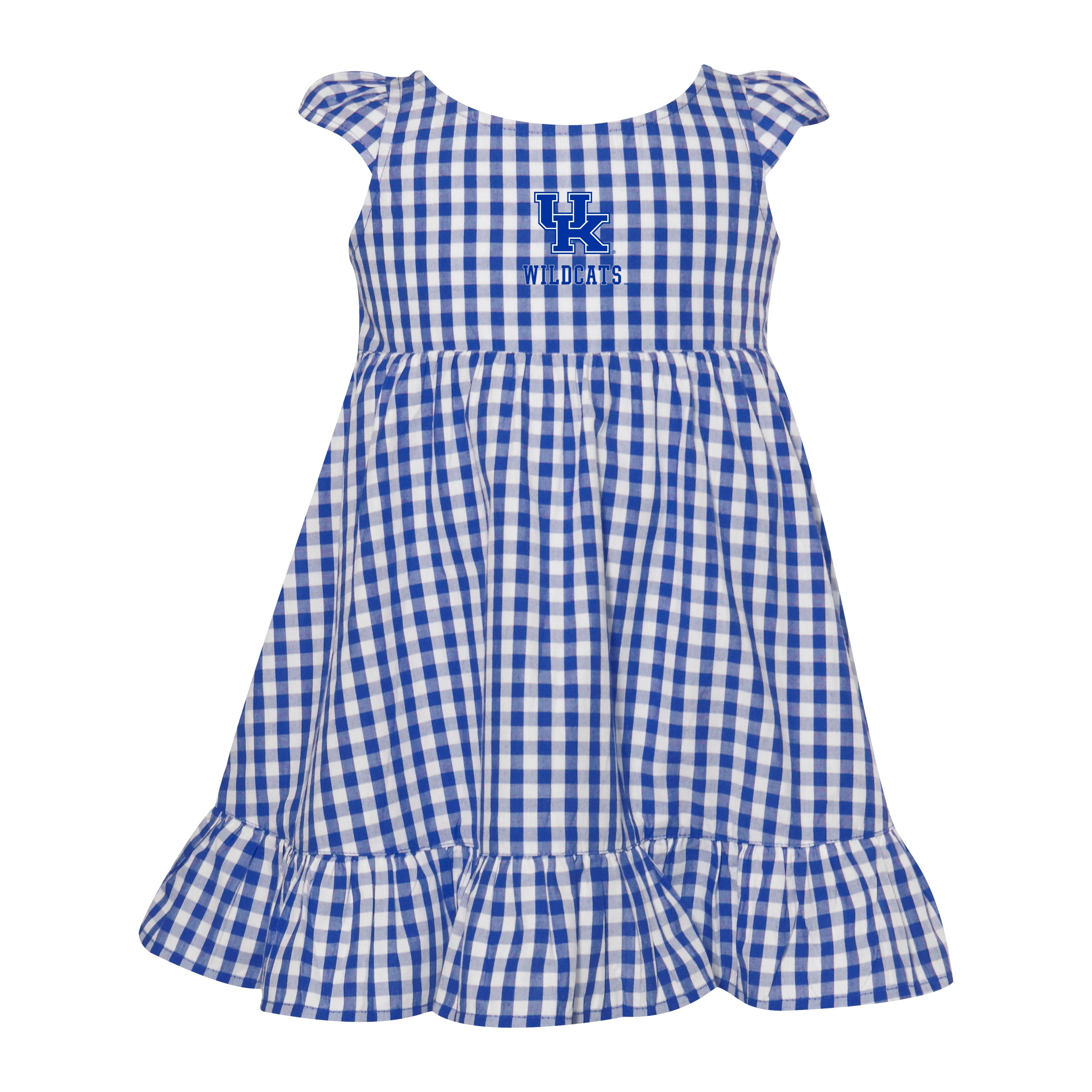 Baby Kentucky Outfit Blue Gingham Dress Baby UK Dress Kentucky Game Day Outfit Baby Wildcat Dress Girls Game Day Dress