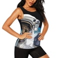thumbnail image 2 of Sigee Cat Astronaut for Women's Workout Tank Top,Running Tank Tops,Sleeveless Gym Clothes, 2 of 8