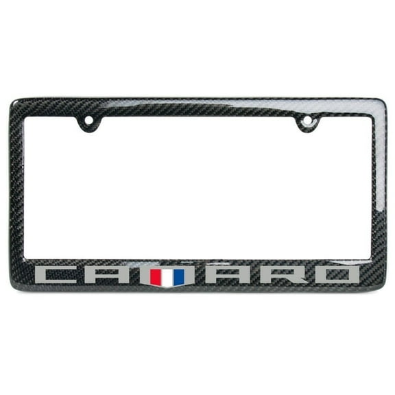 Camaro 6th Generation Carbon Fiber License Plate Frame Badge Logo
