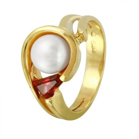 Foreli 0.54CTW Tourmaline And Freshwater Pearl 14K Yellow Gold Ring