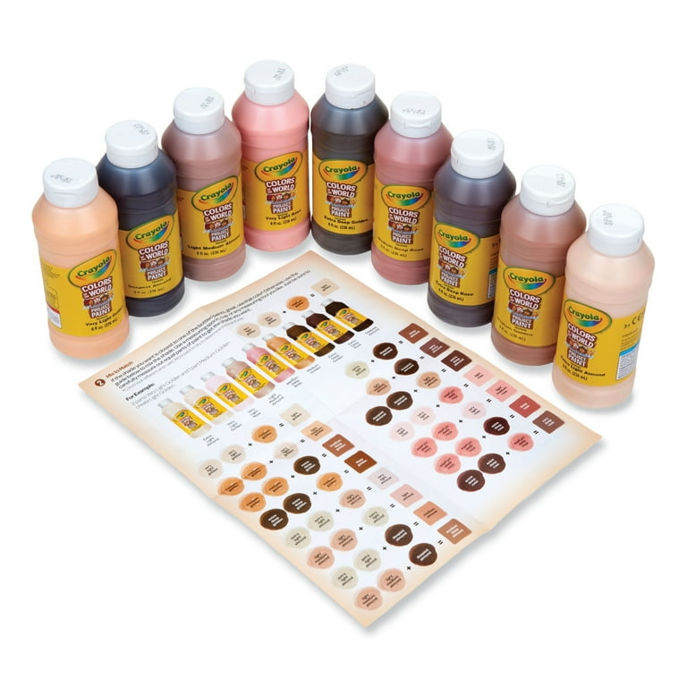 Colors of the World Washable Paint, 9 Assorted Colors, 8 oz Bottles, 9/Pack
