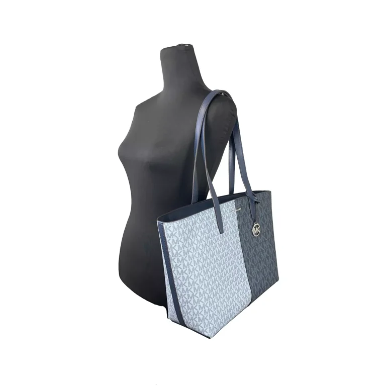 Michael Kors Medium Top Zip Tote Bag (Navy Blue Multi