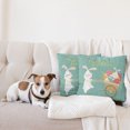 thumbnail image 4 of Ambesonne Easter Throw Pillow Cover 2 Pack, Smiling Bunny Eggs, 18", Multicolor, 4 of 5