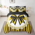 thumbnail image 2 of Erosebridal Cartoon Bow Tie Bedding Sets Queen Size, Abstract Geomrtry Comforter Sets with Sheets, Princess Style Decor, Reversible, 2 of 5