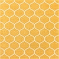 thumbnail image 3 of Unique Loom Trellis Frieze Collection Area Rug - Rounded (5' Square Yellow/Ivory), 3 of 7