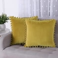 thumbnail image 1 of EastVita Throw Pillow Covers With Pom Poms Soft Solid Velvet Pillow Cases Square Decorative Cushion Covers For Couch Bedroom Car Sofa Outdoors, 1 of 8