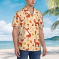 thumbnail image 3 of Fuzoiu Cute Foxes Print Hawaiian Shirt for Men, Summer Beach Casual Short Sleeve Button Down Shirts, Men’s Beach Summer Shirts with Pocket,XX-Large, 3 of 7