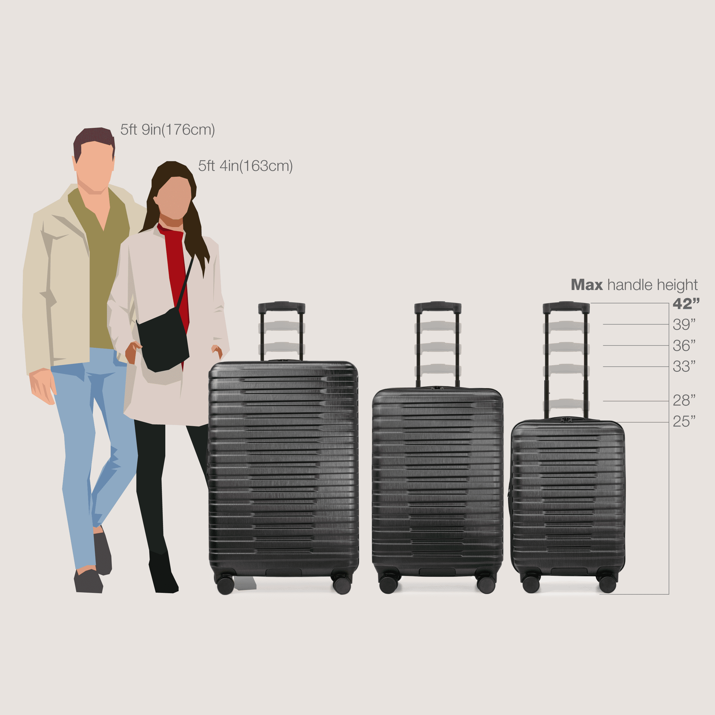 U.S. Traveler Boren Hardside Rugged Spinner Luggage, Black, 30" Checked Large