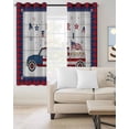 thumbnail image 2 of Independence American Flag Truck with Wooden Stripes Blackout Curtains 72 Inches Long for Bedroom,Blue Red Checker Buffalo Thermal Insulated Room Darkening Black Out Curtain Grommet Living Room Drape, 2 of 8