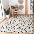 thumbnail image 2 of SAFAVIEH Studio Leather Ellison Geometric Area Rug, Ivory/Black, 3' x 5', 2 of 7