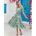 thumbnail image 3 of Zeagoo Women's Spring Summer Floral Midi Dress A Line Boho Dress Casual Short Sleeve Long Beach Dress, 3 of 7