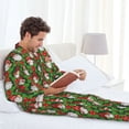 thumbnail image 6 of Fuzoiu Santa Claus And Gnomes Print Men's Long-Sleeved Pajama,Lounge Button Down Nightwear,Mens Notch Collar Pajama Set -XX-Large, 6 of 7
