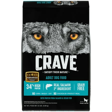 CRAVE Grain Free Adult Dry Dog Food with Protein from Salmon and Ocean Fish, 22 lb.