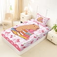 thumbnail image 4 of Erosebridal Pink Bowknot Loves Twin Sheet Sets For Kids,Red Cherries Cute Capybara Animals Bedding For Capybara Lovers 3-Piece, 4 of 6