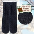 thumbnail image 6 of AMITOFO Sherpa Slipper Socks for Women with Grip Non Slip Fuzzy Fluffy Winter Cozy Cabin Warm Fleece Soft Home Socks, Black, 6 of 6