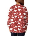 thumbnail image 5 of Valentines Day Scrub Jackets Women Plus Size Casual Long Sleeve Cute Love Heart Printed Scrub Tops Loose Button Snap Front Scrubs Medical Nurse Workwear Nursing Uniform with Pockets Watermelon Red M, 5 of 5