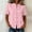 *Pink, variant on ClodeEU Women's Chinese Frog Button Stand Collar Short Sleeve Blouse,Solid Casual Summer Shirt Top Army Green,Women's Plus L