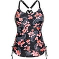 thumbnail image 3 of OCLCCG Tankini Swimsuits for Women Trendy Printed Strappy Racerback Swim Tankini Top Only No Bottom Tummy Control Swimwear 2025s, 3 of 4