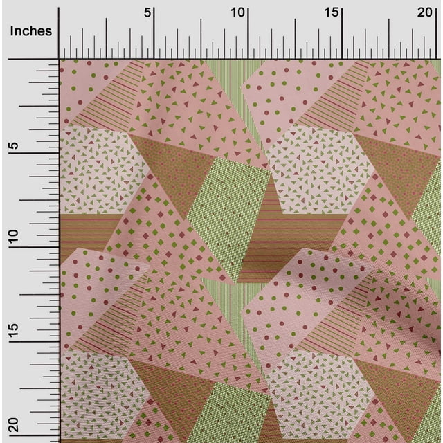 oneOone Coton Flex Rose Saumon Tissu Triangle Géométrique Robe Tissu Tissu Imprimé par la Cour 40 Pouces de Large